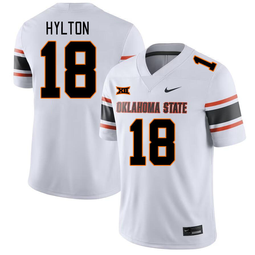 Men #18 Kobe Hylton Oklahoma State Cowboys College Football Jerseys Stitched-White